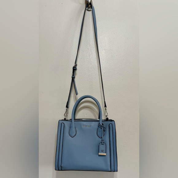 👜 Nine West Aidenne Satchel Purse – Dusty Blue - Picture 8 of 10